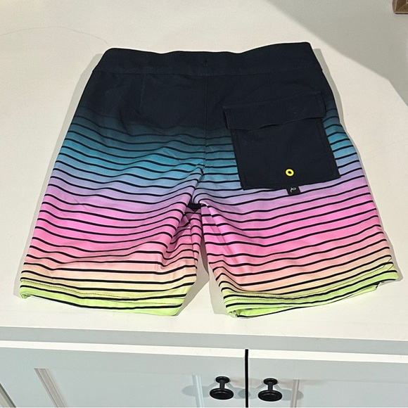 Multicolor Gradient Striped Shorts - Picture 3 of 3